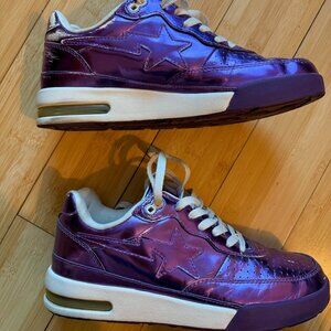 A Bathing Ape Bape Sta, Color Purple Foil, Sneaker Without Box, Men US 8.5